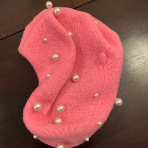 *HP* Barbie pink wool knit beret with pearls NWOT - Picture 5 of 9